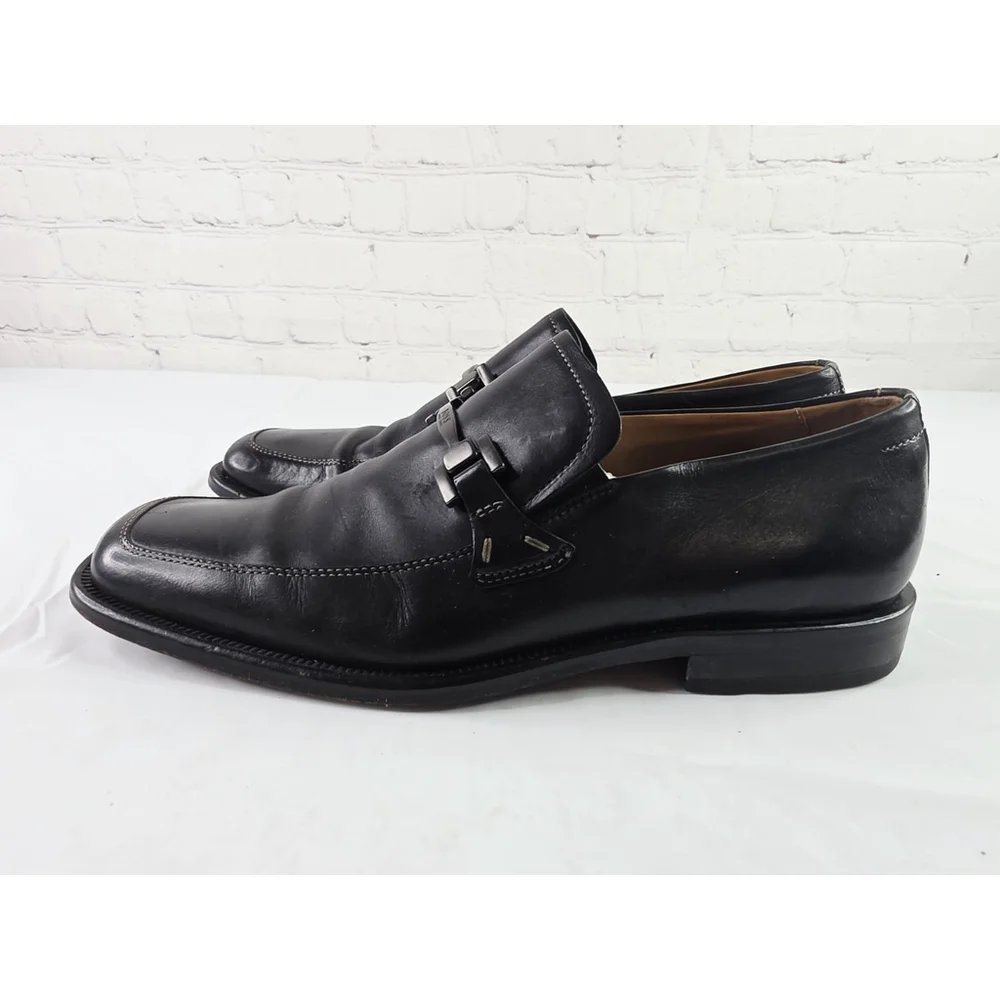 Hugo Boss Varmio Black Leather Loafers Men’s Dress Shoes Size 8